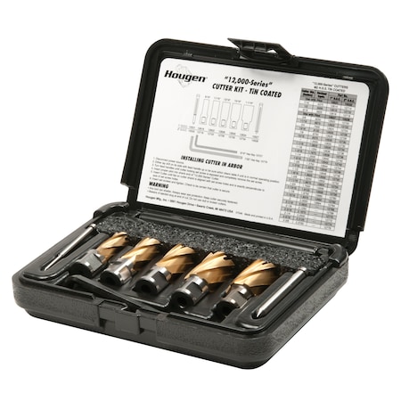 Hougen 12,000-Series Annular Cutter Kit 1 in. DOC TiN Coated 12601